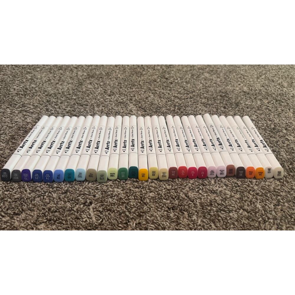 Arrtx Alcohol Brush Double Dual Twin Tip Lot of 28 Art Sketch Markers Artist